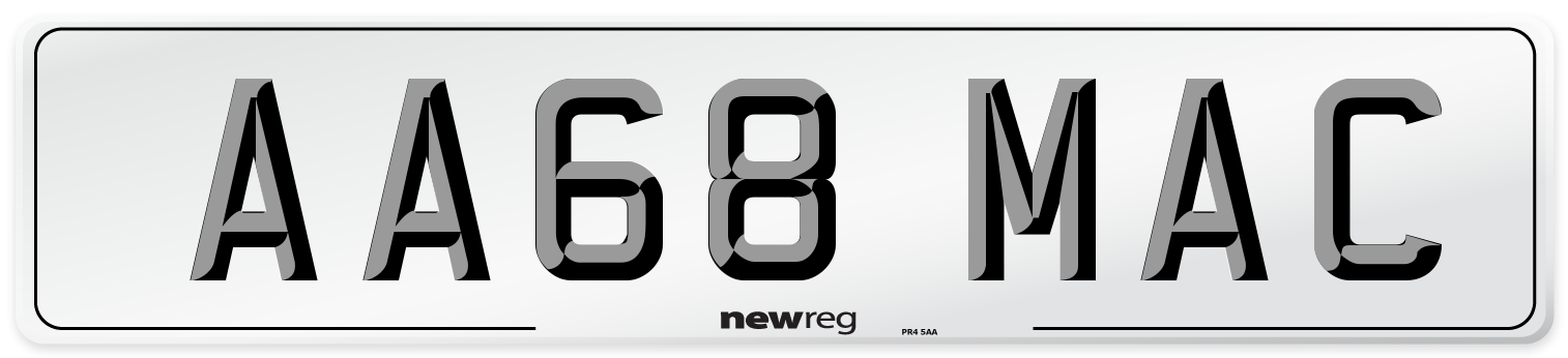 AA68 MAC Number Plate from New Reg